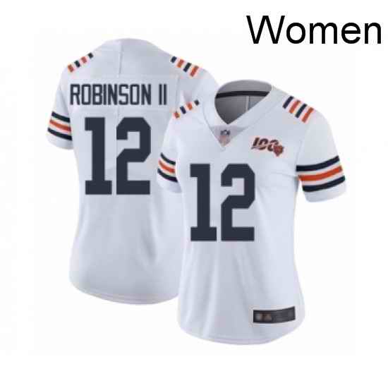 Womens Chicago Bears 12 Allen Robinson White 100th Season Limited Football Jersey